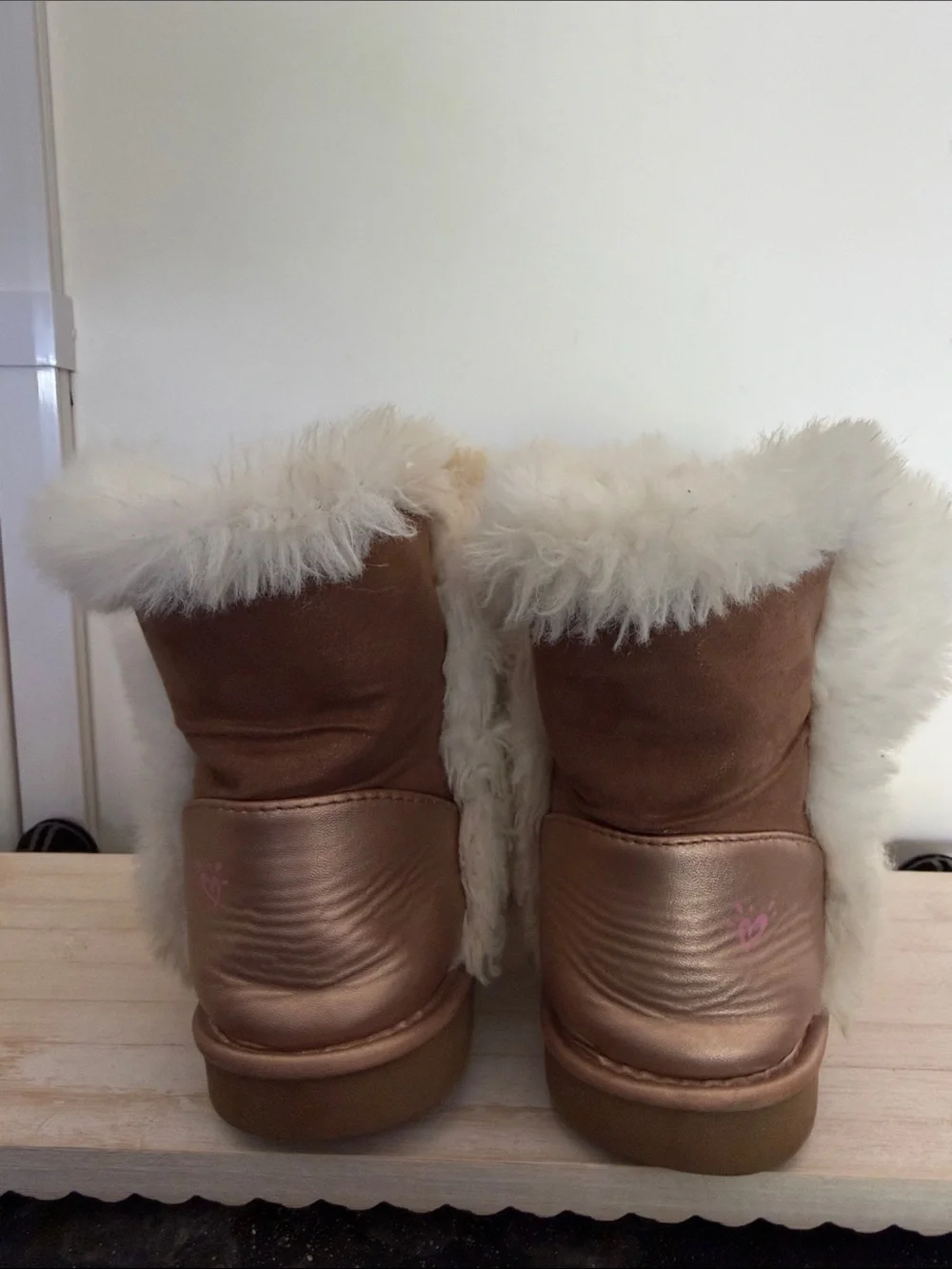 Justice Brown Faux Fur Star-Studded Kids Boots